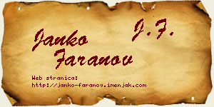 Janko Faranov vizit kartica